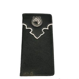 Western Cowboy Wallet Genuine Leather Bi-fold Long wallet for Men